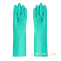 Zielone chemiczne odporne na bezpieczeństwo rękawiczki nitrylowe